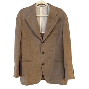 Suitsupply Roma Jetted Pure Linen Blazer Men’s 40R Brown Angelico Italy Fabric